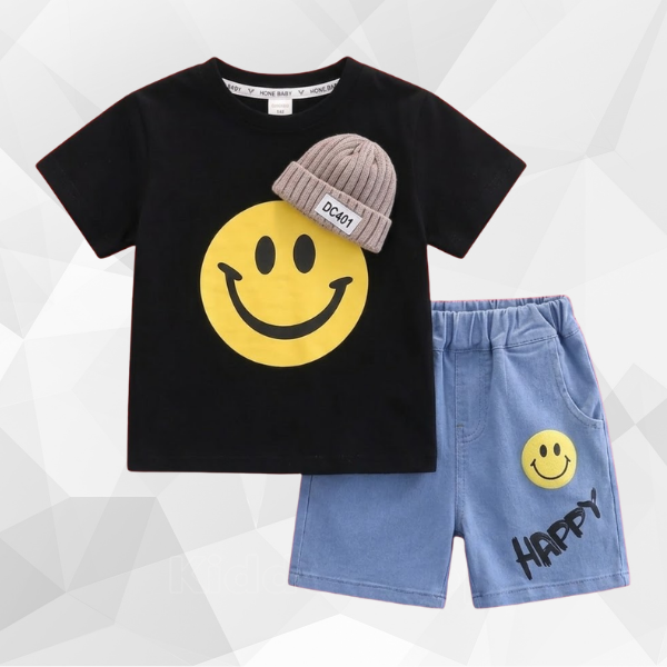 Black Smile Jins T-Shirt Set