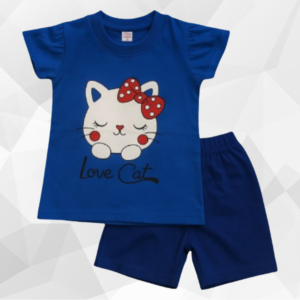 Blue Cat T-Shirt Set