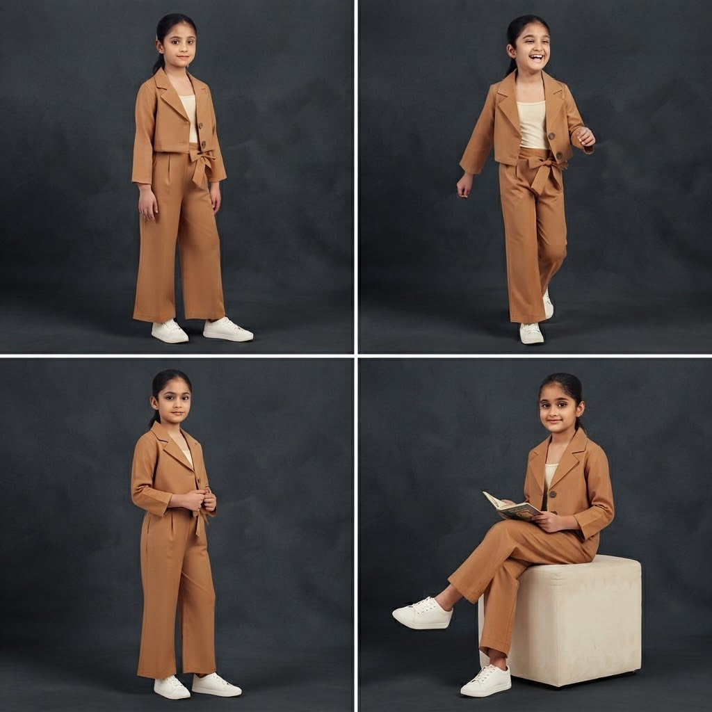 Blazer & Wide Leg Pants Co-Ord SET (1Y-12Y)