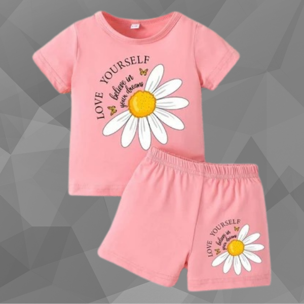 Pink Floral T-Shirt Set