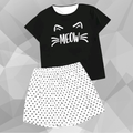 Black Meaw T-Shirt Set