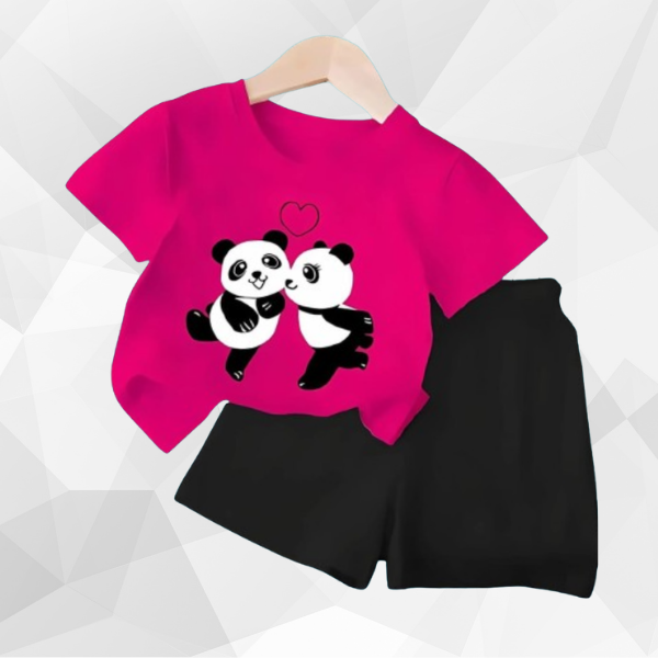 Hot Pink Panda T-Shirt Set