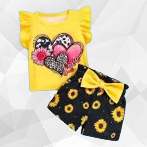 Yellow Bow T-Shirt Set