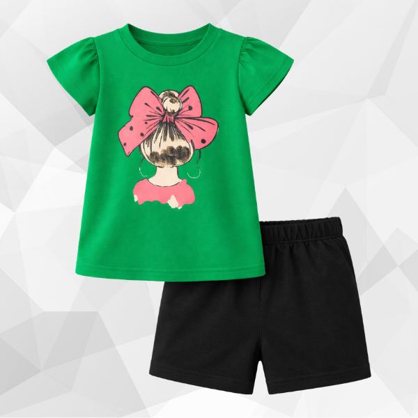 Green Bow T-Shirt Set