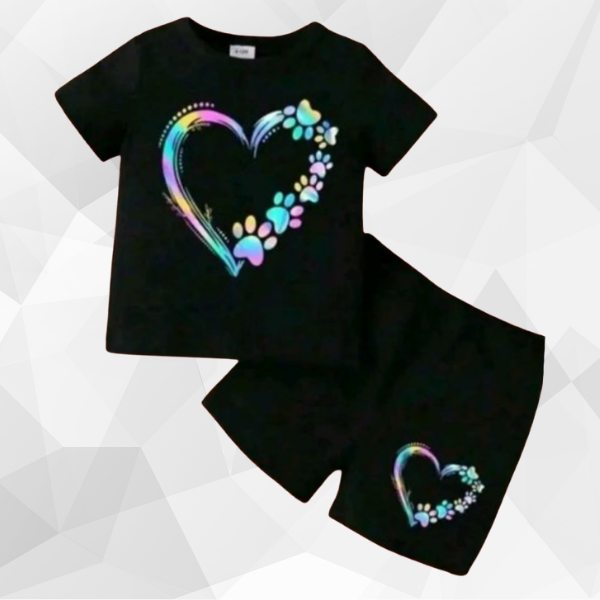Black Heart T-Shirt Set